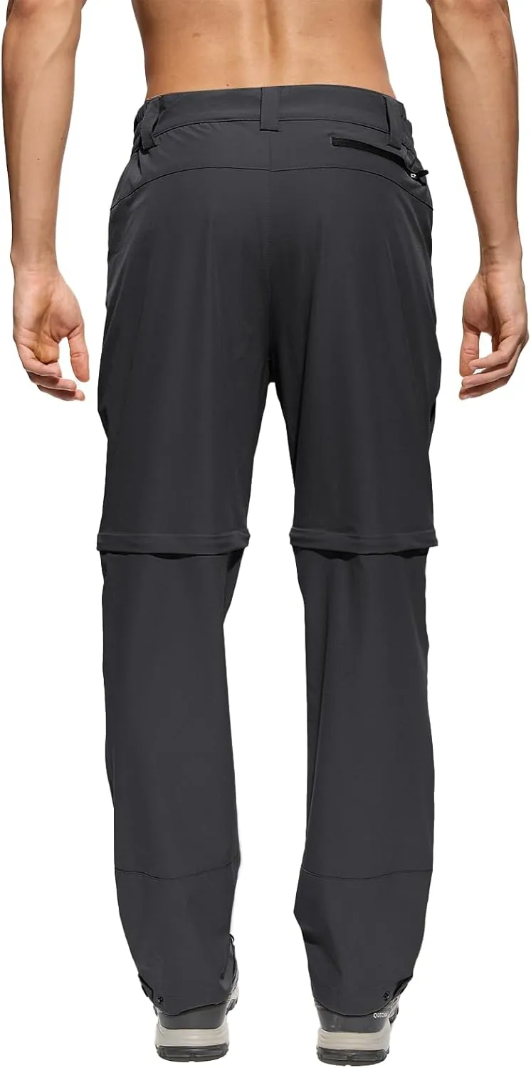 Mens Convertible Cargo Hiking Pants Sun Protection Water Repellent Quick Dry Breathable for Outdoor with 4 Pockets