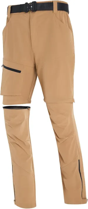 Mens Convertible Cargo Hiking Pants Sun Protection Water Repellent Quick Dry Breathable for Outdoor with 4 Pockets