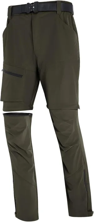Mens Convertible Cargo Hiking Pants Sun Protection Water Repellent Quick Dry Breathable for Outdoor with 4 Pockets