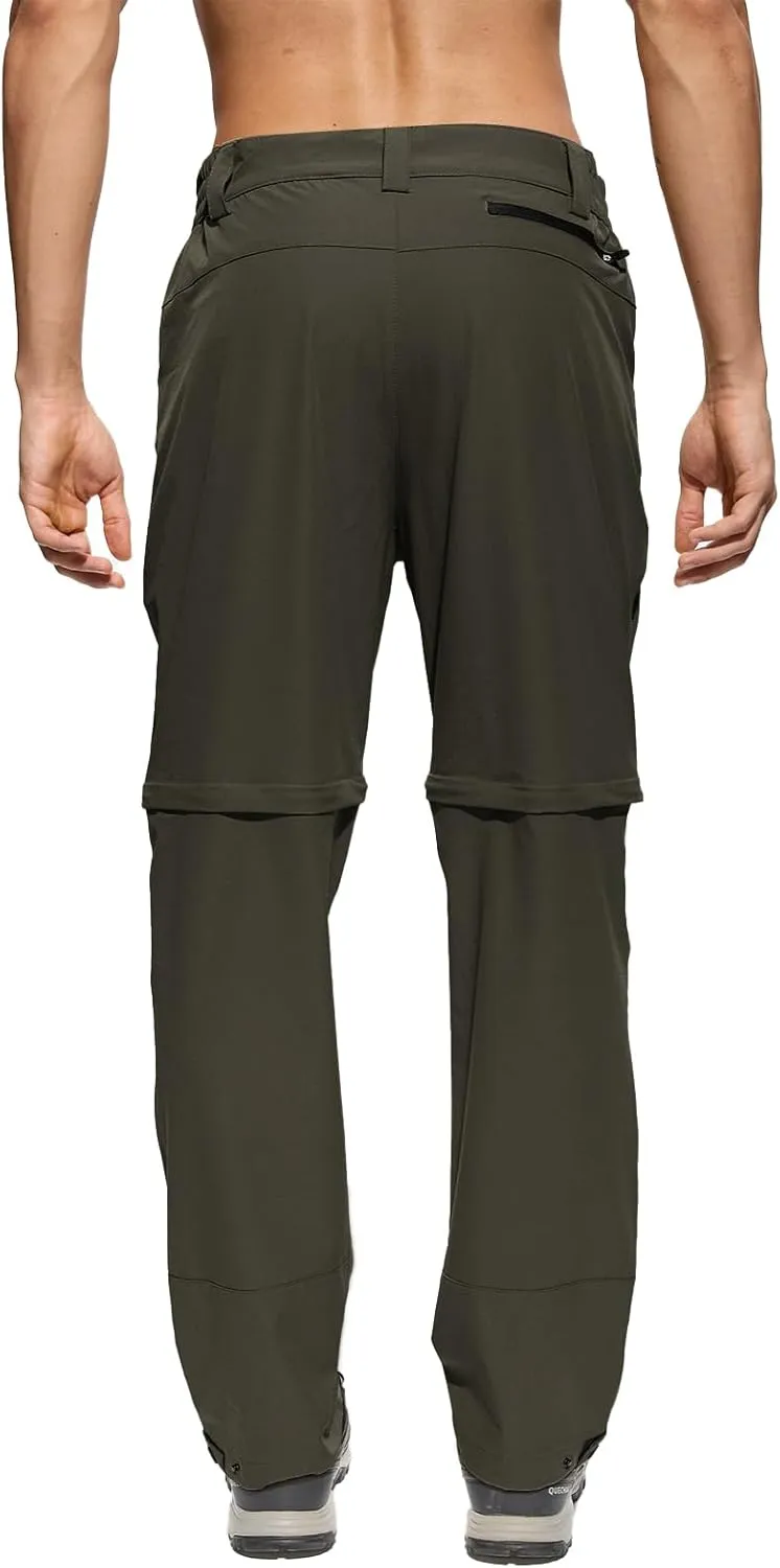 Mens Convertible Cargo Hiking Pants Sun Protection Water Repellent Quick Dry Breathable for Outdoor with 4 Pockets