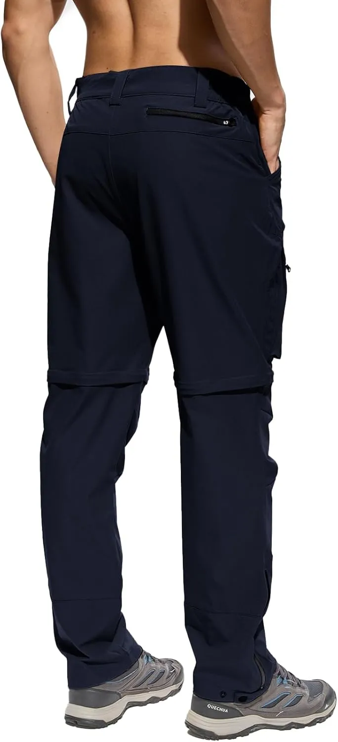 Mens Convertible Cargo Hiking Pants Sun Protection Water Repellent Quick Dry Breathable for Outdoor with 4 Pockets