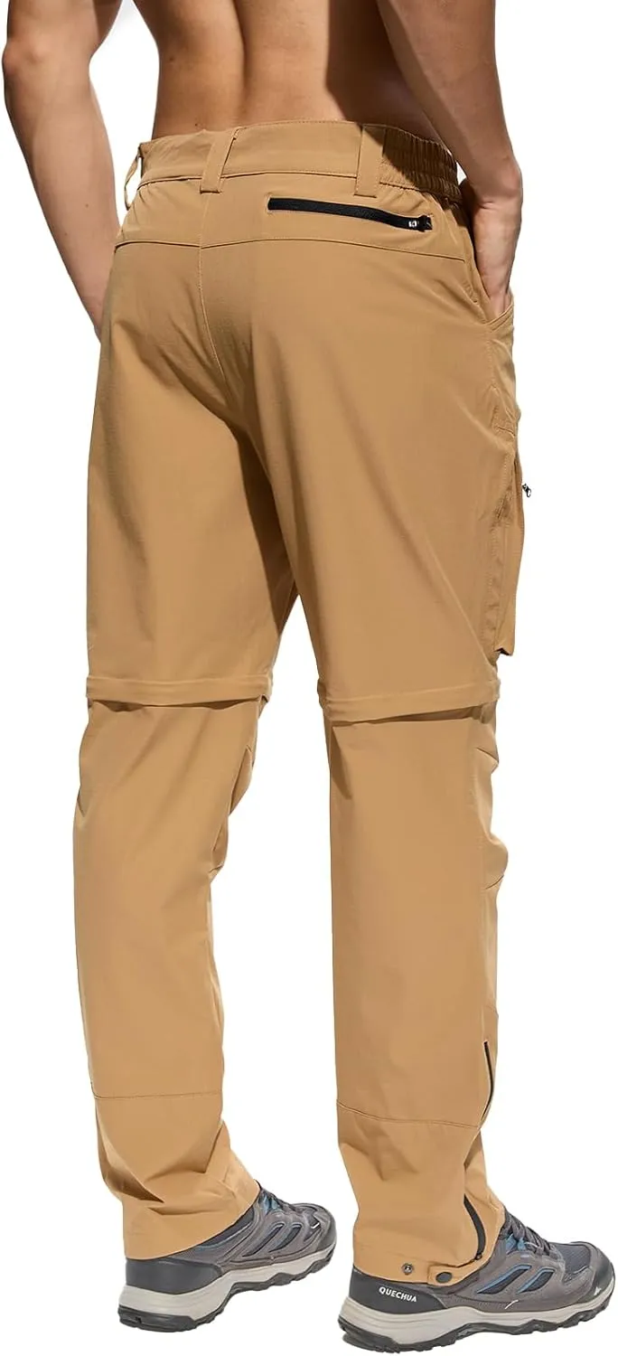 Mens Convertible Cargo Hiking Pants Sun Protection Water Repellent Quick Dry Breathable for Outdoor with 4 Pockets