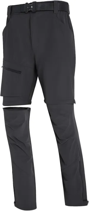 Mens Convertible Cargo Hiking Pants Sun Protection Water Repellent Quick Dry Breathable for Outdoor with 4 Pockets