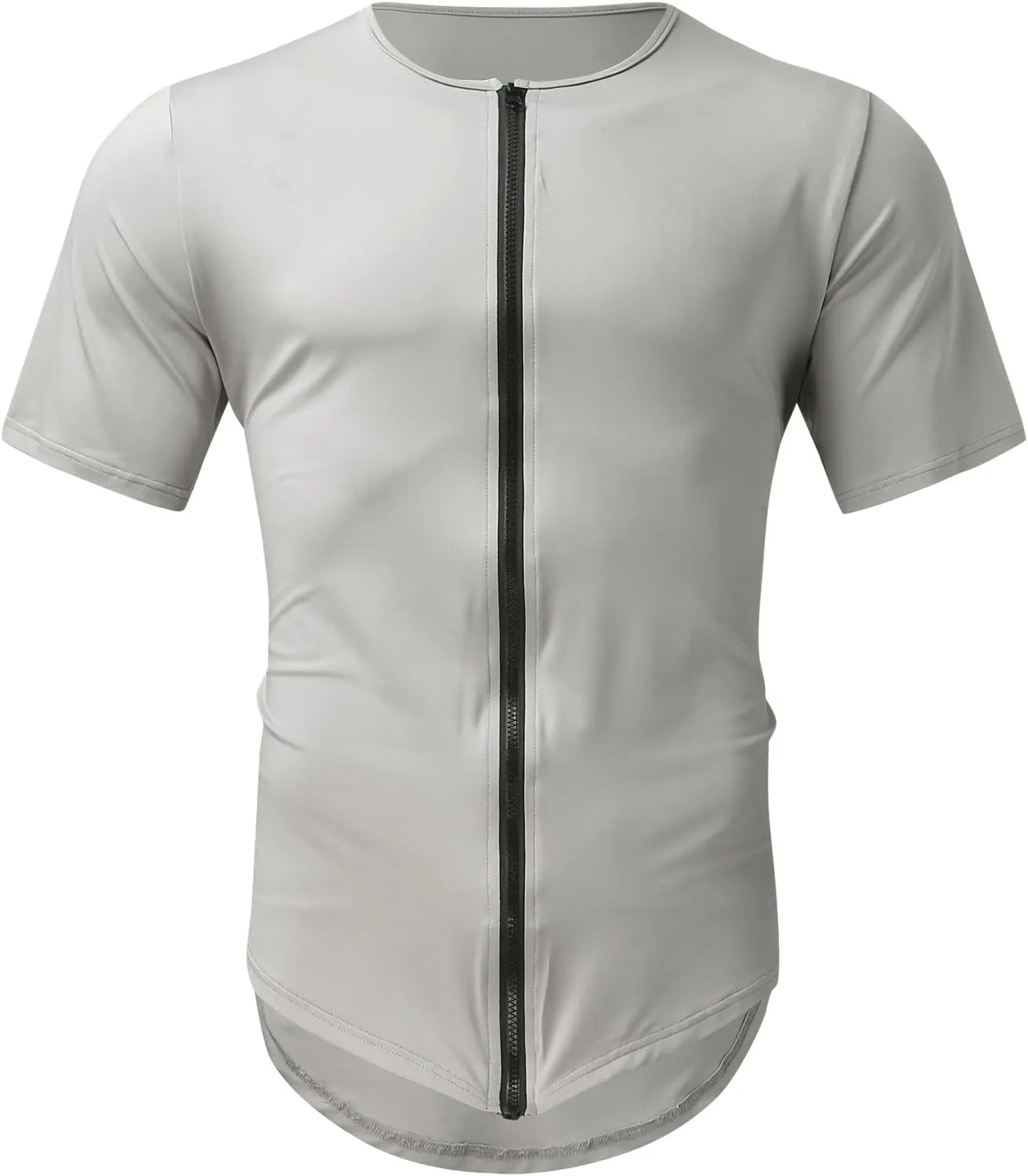 Men's Full Zip Short Sleeve T Shirt Crewneck Bicycle Tops Quick Drying Outdoor Mountain Cycling Jerseys