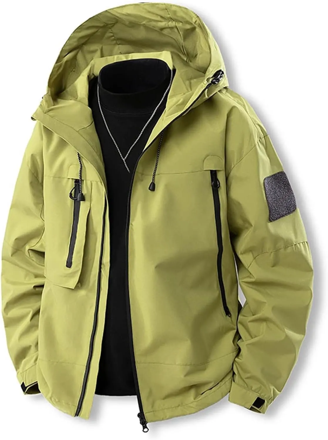 Men's Hooded Thin Jackets Mountain Skiing Outdoor Hiking Jackets Mountaineering Clothing
