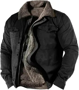 Mens Sherpa Lined Jacket Full Zip Military Heavyweight Fleece Jackets Winter Active Work Jackets Warm Coat for Men