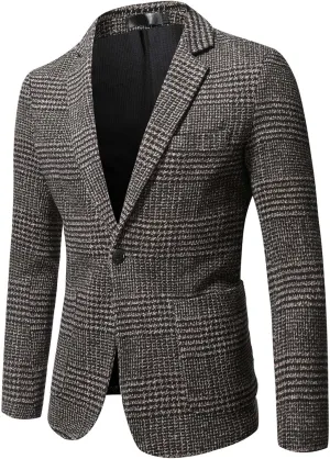 Men's Suit Jacket Slim Fit Blazer Casual Sport Coat One Button Business Wedding Party Dress Coats (Khaki,XXXL)