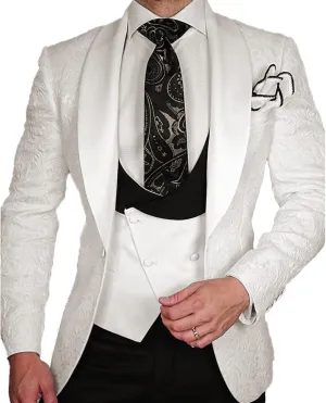 Mens Suits Regular Fit Tuxedo Suits for Men Wedding Suits Dress Clothes for Men 3PC