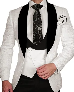 Mens Suits Regular Fit Tuxedo Suits for Men Wedding Suits Dress Clothes for Men 3PC