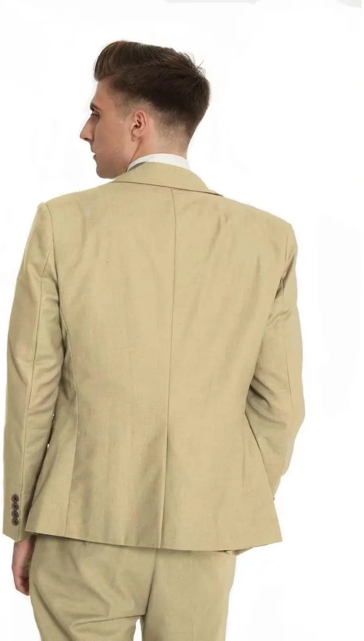Men's Suits Slim Fit 3 Piece Suits for Men Double Breasted Suit Gold Button Blazer Wedding Suits Jacket Vest Pants Suit Set