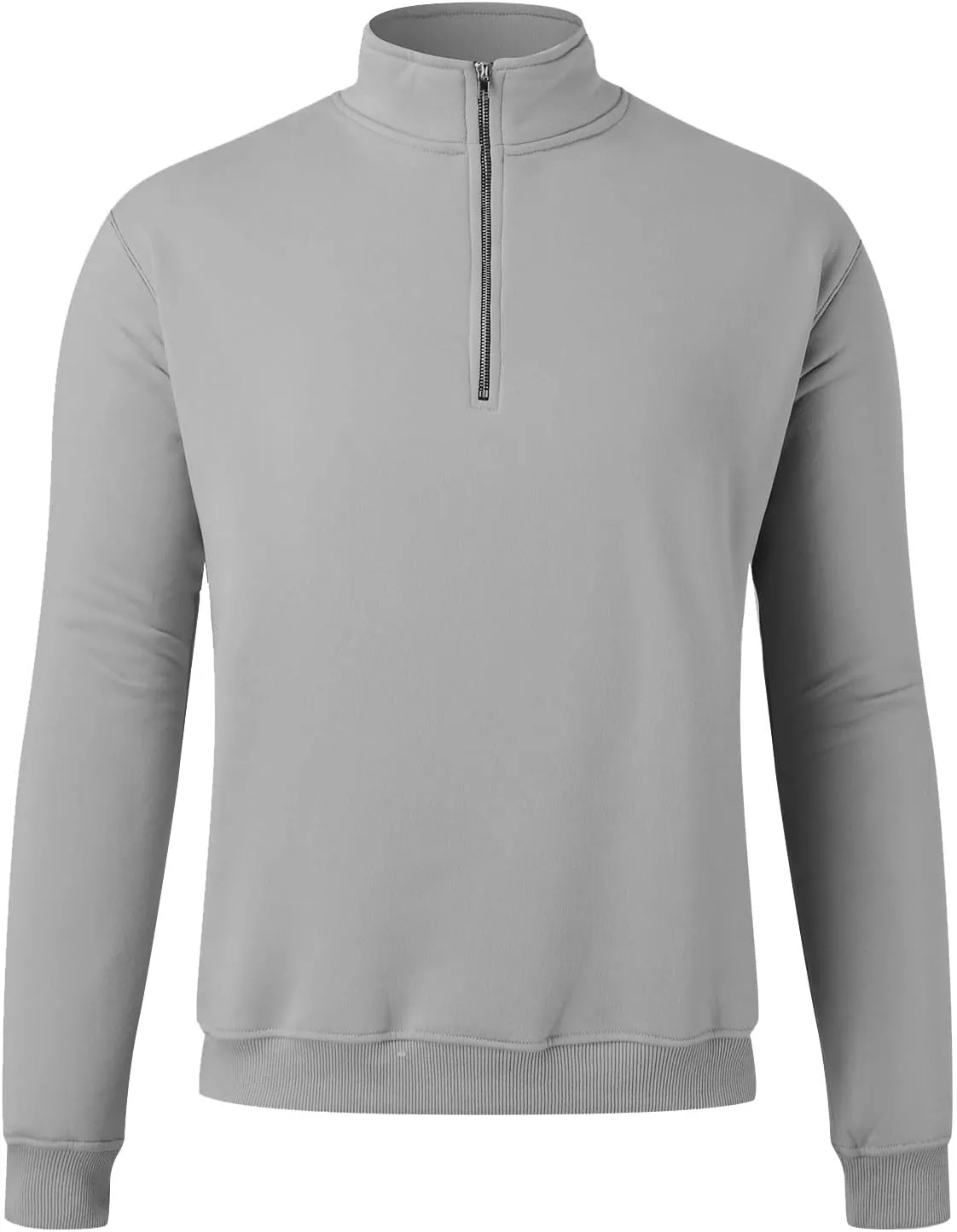 Mens Sweatshirts 1/4 Zipper Stand Collar Long Sleeve Pullover Tops Fall Winter Solid Casual Athletic Sweater Tops