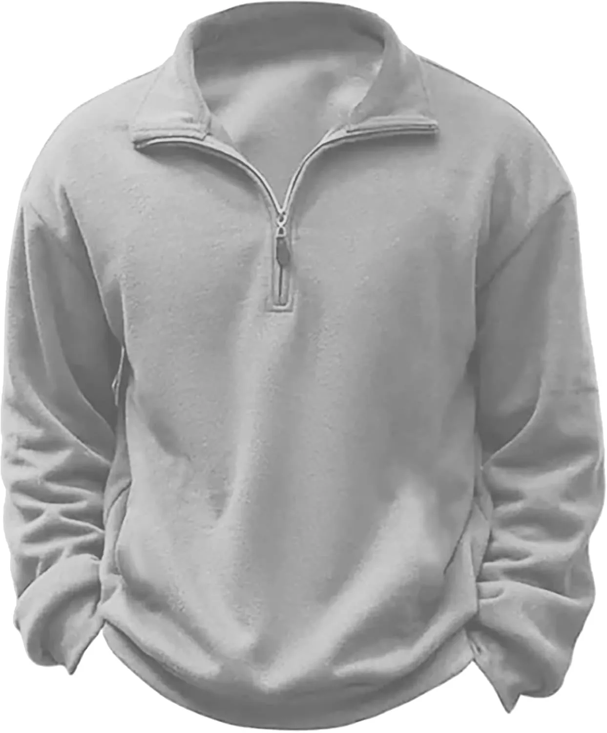 Mens Sweatshirts 1/4 Zipper Stand Collar Long Sleeve Pullover Tops Fall Winter Solid Casual Athletic Sweater Tops