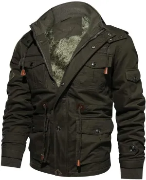 Men's Tactical Jackets Casual Fleece Hoodie Full Zip Up Jackets Coats Polar Fleece Jacket Windproof Outdoor Outwear
