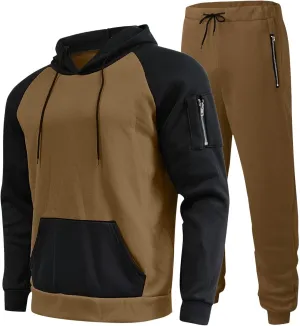 Men's Track Suits 2 Piece Set Active Jogging Suits Long Sleeve Sweatsuits Pullover Casual Workout Sports Outfits Suits