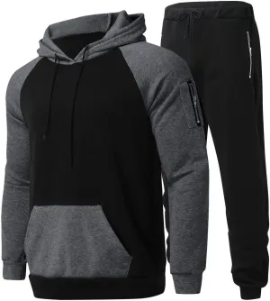 Men's Track Suits 2 Piece Set Active Jogging Suits Long Sleeve Sweatsuits Pullover Casual Workout Sports Outfits Suits