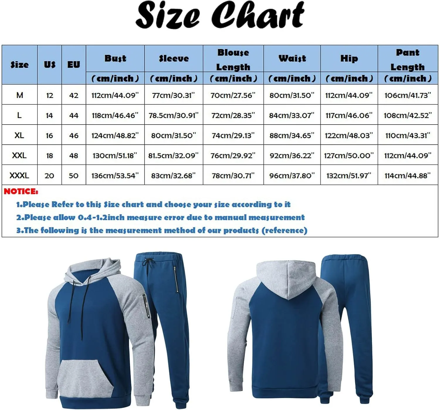 Men's Track Suits 2 Piece Set Active Jogging Suits Long Sleeve Sweatsuits Pullover Casual Workout Sports Outfits Suits