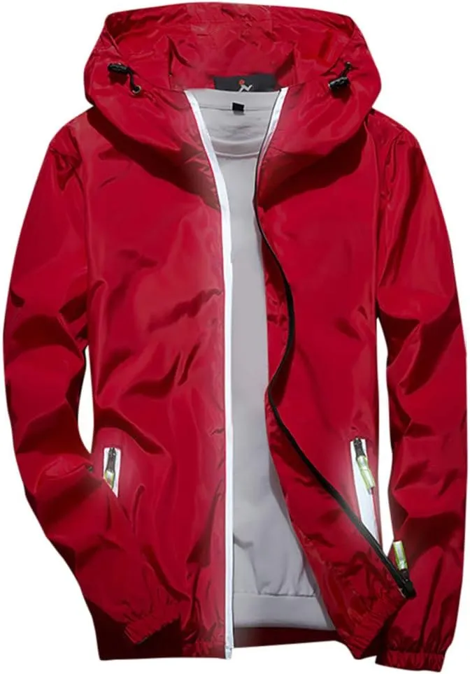 Mens Winter Jacket Mens Casual Jacket Casual Size Hoodie Reflective Zipper Outdoor Sport Coat