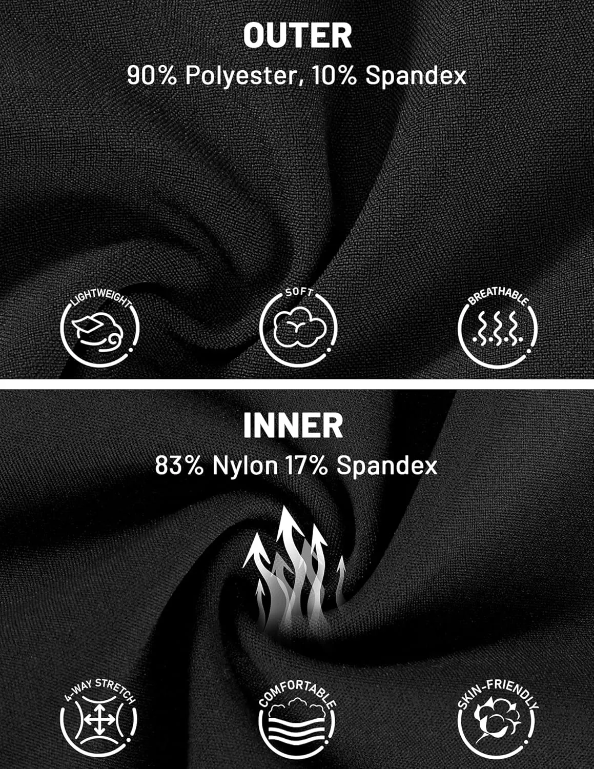 MIER Women's 2 in 1 Running Shorts Athletic High Waisted Workout Tennis Gym Shorts with Liner Zipper Pocket 3"