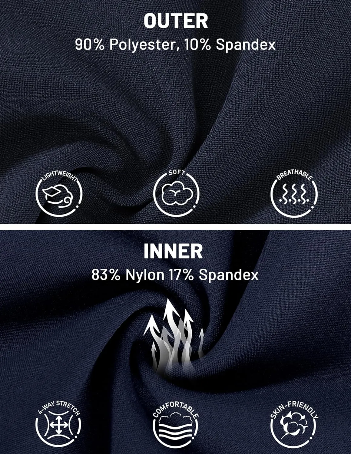 MIER Women's 2 in 1 Running Shorts Athletic High Waisted Workout Tennis Gym Shorts with Liner Zipper Pocket 3"