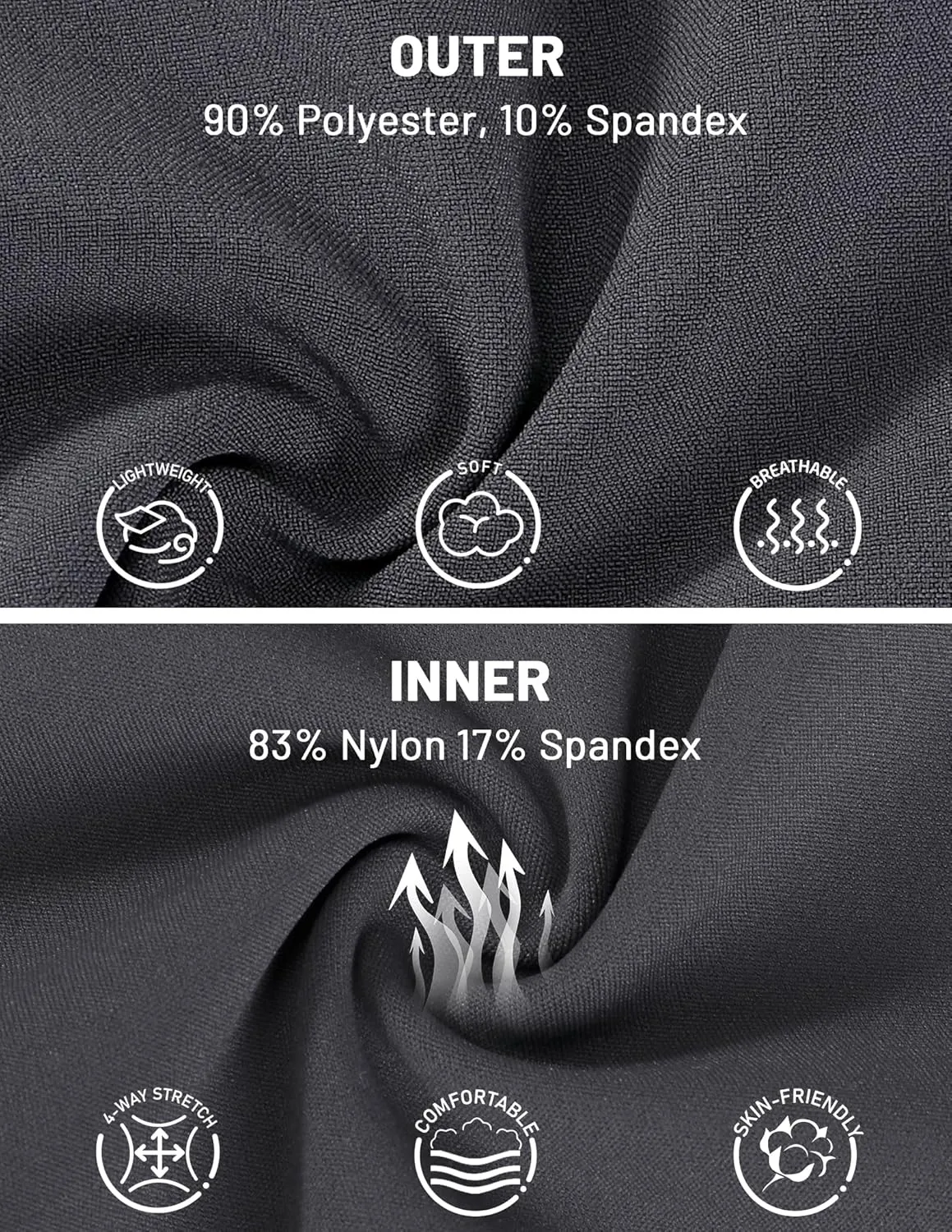 MIER Women's 2 in 1 Running Shorts Athletic High Waisted Workout Tennis Gym Shorts with Liner Zipper Pocket 3"