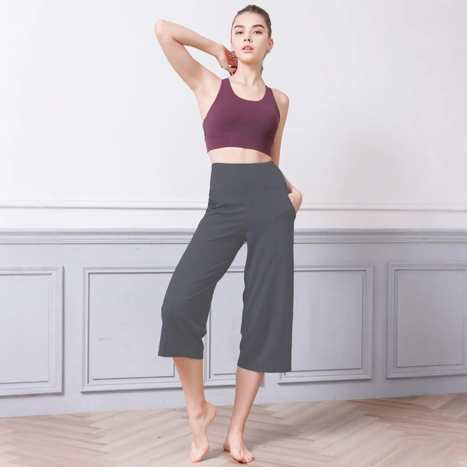 NEW YOUNG 3 Pack Women's Wide Leg Pants with Pockets High Waist Loose Sweatpants Casual Lounge Yoga Workout Palazzo