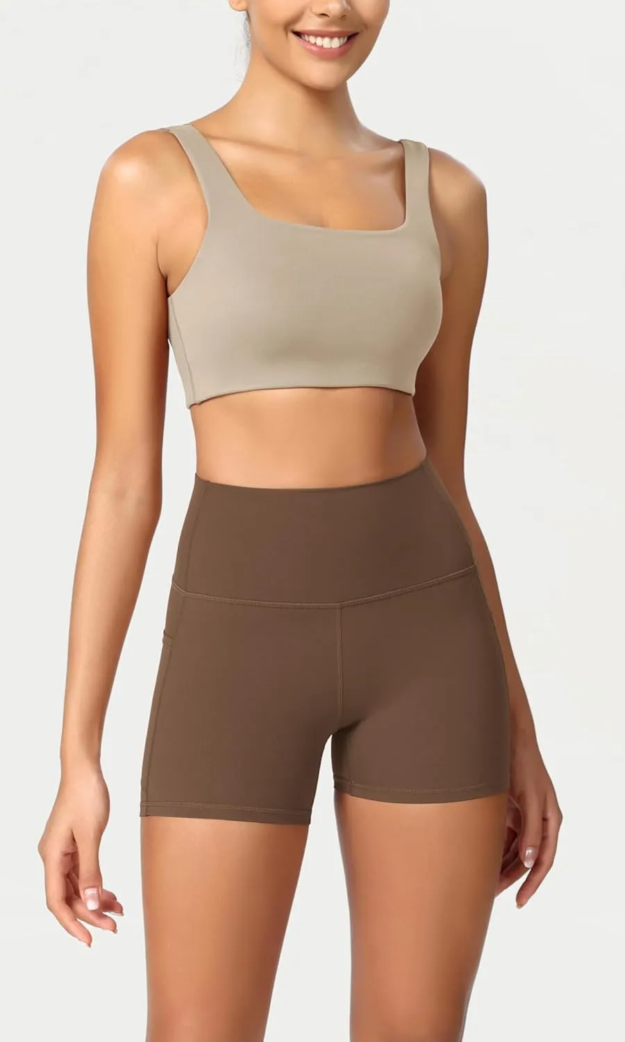 ODODOS ODCLOUD Women's High Waist Lounge Yoga Shorts with Pockets, 4"/6"/8"/10" Buttery Soft Biker Shorts