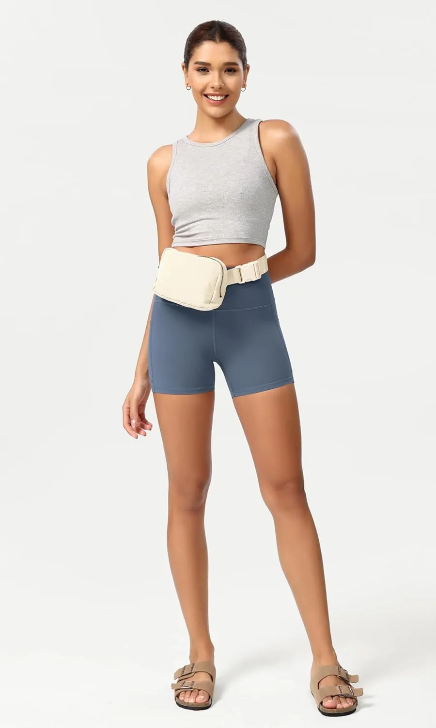 ODODOS ODCLOUD Women's High Waist Lounge Yoga Shorts with Pockets, 4"/6"/8"/10" Buttery Soft Biker Shorts