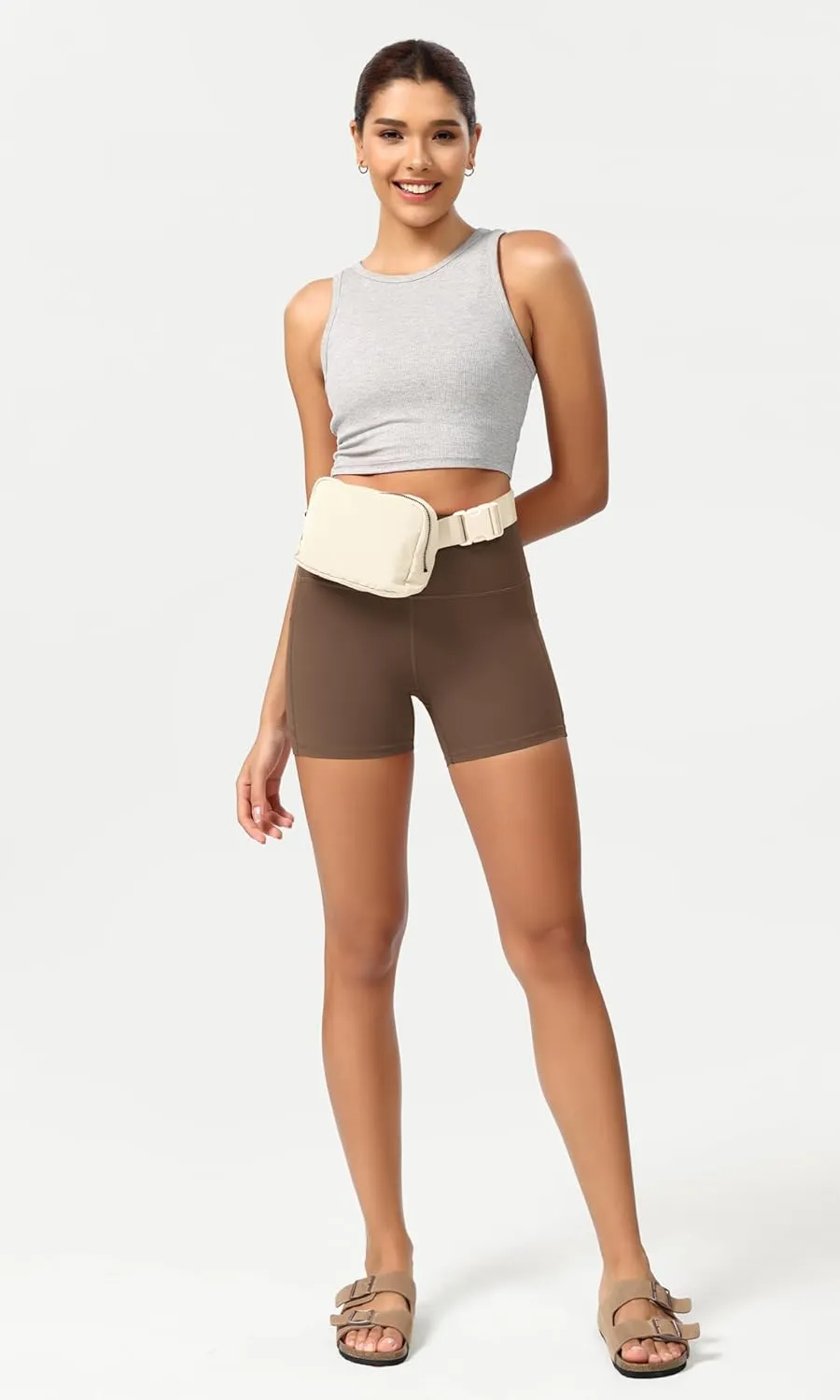 ODODOS ODCLOUD Women's High Waist Lounge Yoga Shorts with Pockets, 4"/6"/8"/10" Buttery Soft Biker Shorts