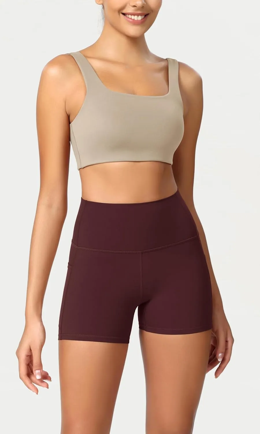 ODODOS ODCLOUD Women's High Waist Lounge Yoga Shorts with Pockets, 4"/6"/8"/10" Buttery Soft Biker Shorts