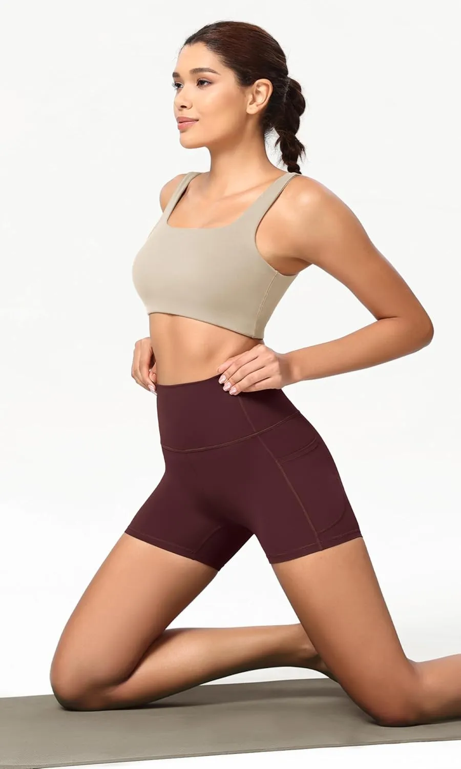 ODODOS ODCLOUD Women's High Waist Lounge Yoga Shorts with Pockets, 4"/6"/8"/10" Buttery Soft Biker Shorts