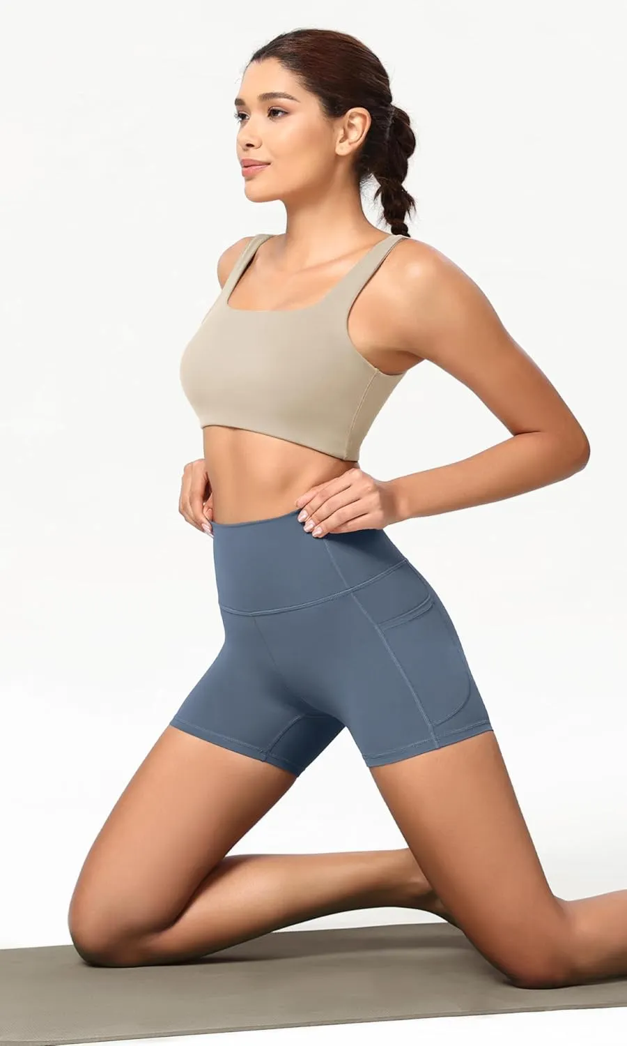 ODODOS ODCLOUD Women's High Waist Lounge Yoga Shorts with Pockets, 4"/6"/8"/10" Buttery Soft Biker Shorts
