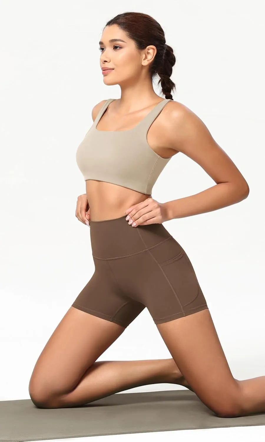 ODODOS ODCLOUD Women's High Waist Lounge Yoga Shorts with Pockets, 4"/6"/8"/10" Buttery Soft Biker Shorts