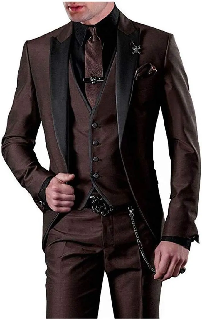 One Button 3 Pieces Green Wedding Suits Notch Lapel Men Suits Groom Tuxedos