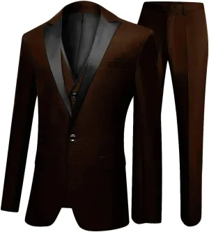 One Button 3 Pieces Green Wedding Suits Notch Lapel Men Suits Groom Tuxedos