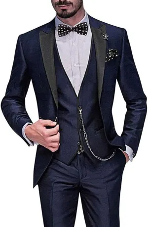 One Button 3 Pieces Green Wedding Suits Notch Lapel Men Suits Groom Tuxedos