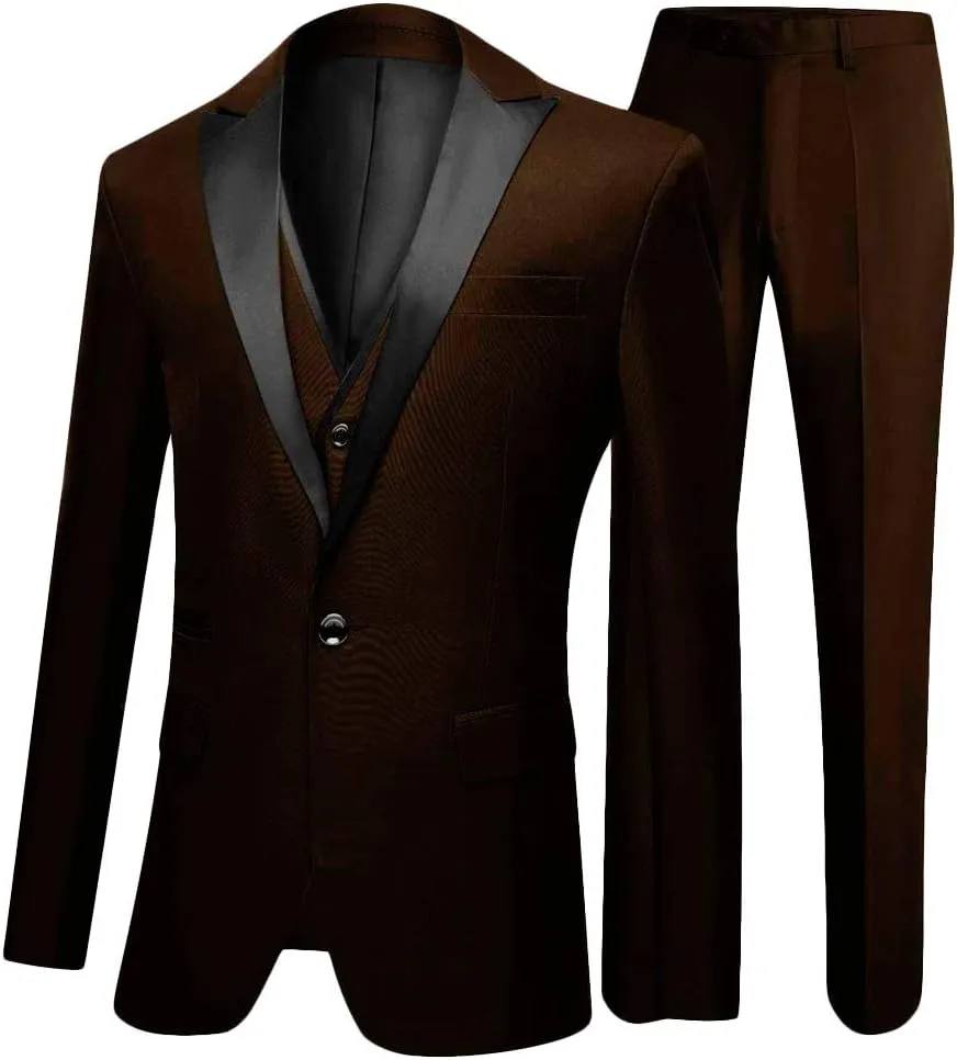 One Button 3 Pieces Green Wedding Suits Notch Lapel Men Suits Groom Tuxedos