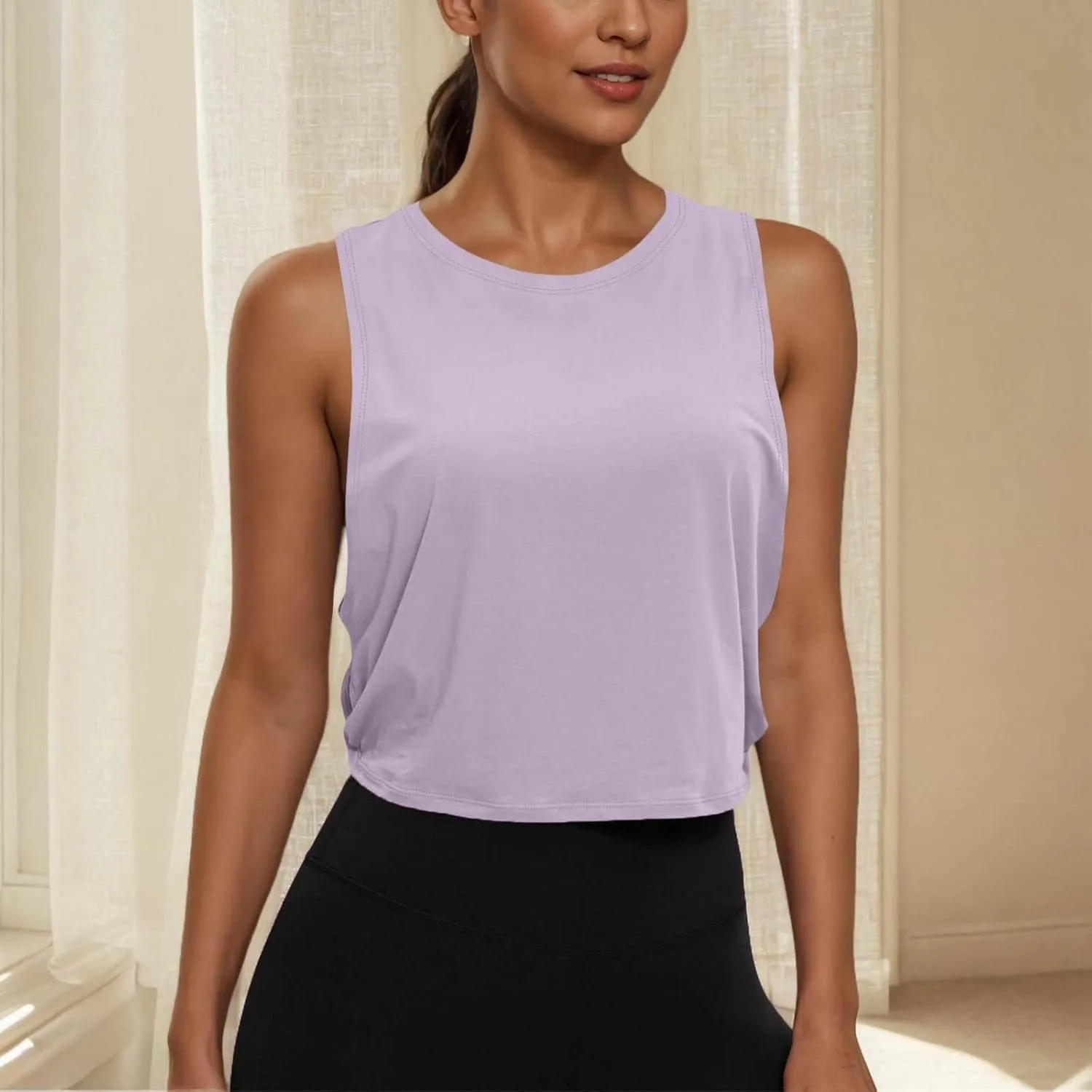 Quick-Dry Sport Tank Top for Women Sleeveless Casual Camis Trendy Loose Fit Beach Vacation Going Out Camisoles Top