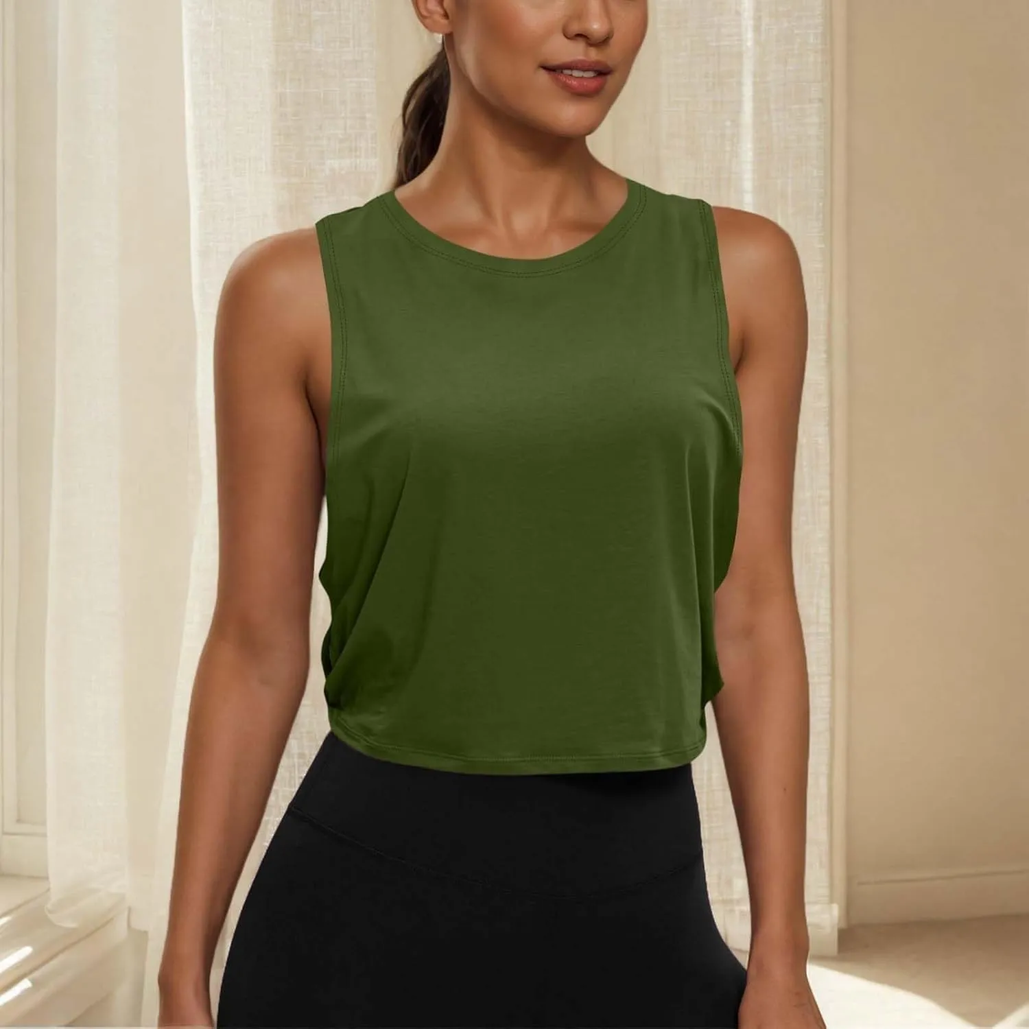 Quick-Dry Sport Tank Top for Women Sleeveless Casual Camis Trendy Loose Fit Beach Vacation Going Out Camisoles Top