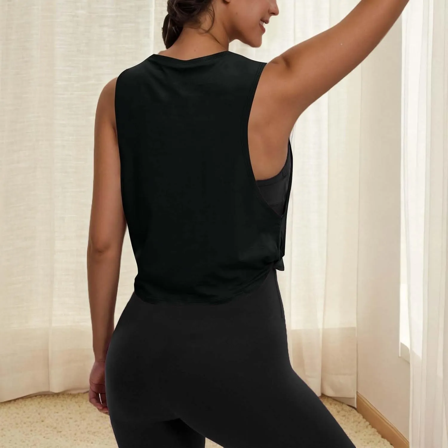 Quick-Dry Sport Tank Top for Women Sleeveless Casual Camis Trendy Loose Fit Beach Vacation Going Out Camisoles Top