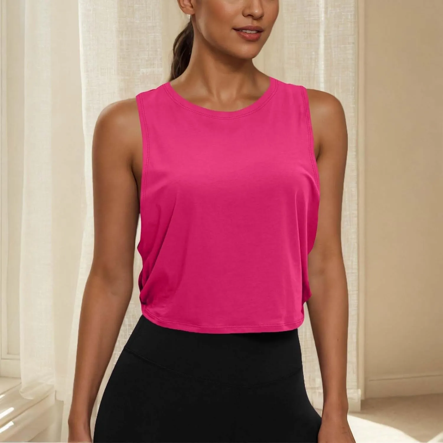 Quick-Dry Sport Tank Top for Women Sleeveless Casual Camis Trendy Loose Fit Beach Vacation Going Out Camisoles Top