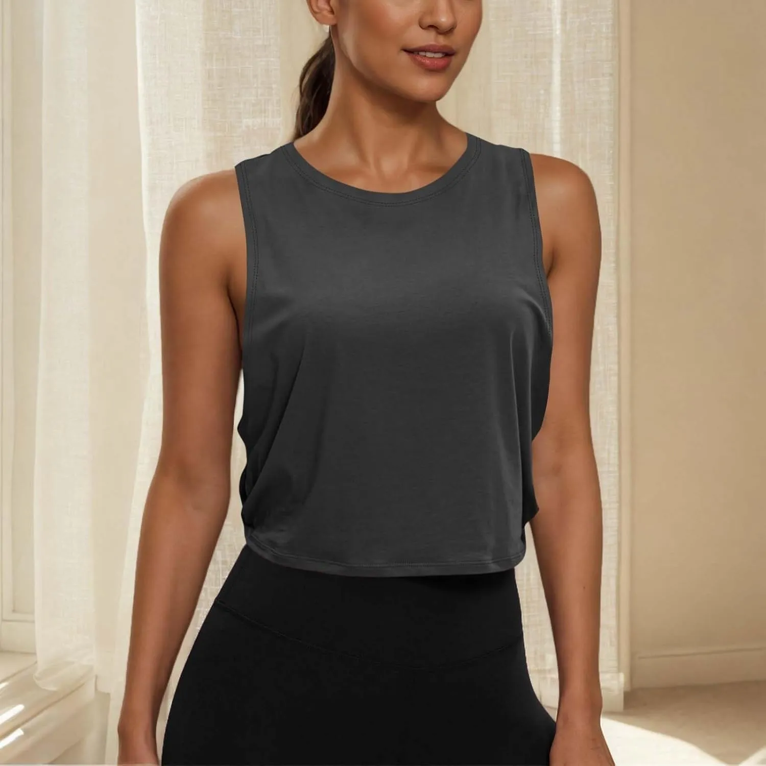 Quick-Dry Sport Tank Top for Women Sleeveless Casual Camis Trendy Loose Fit Beach Vacation Going Out Camisoles Top