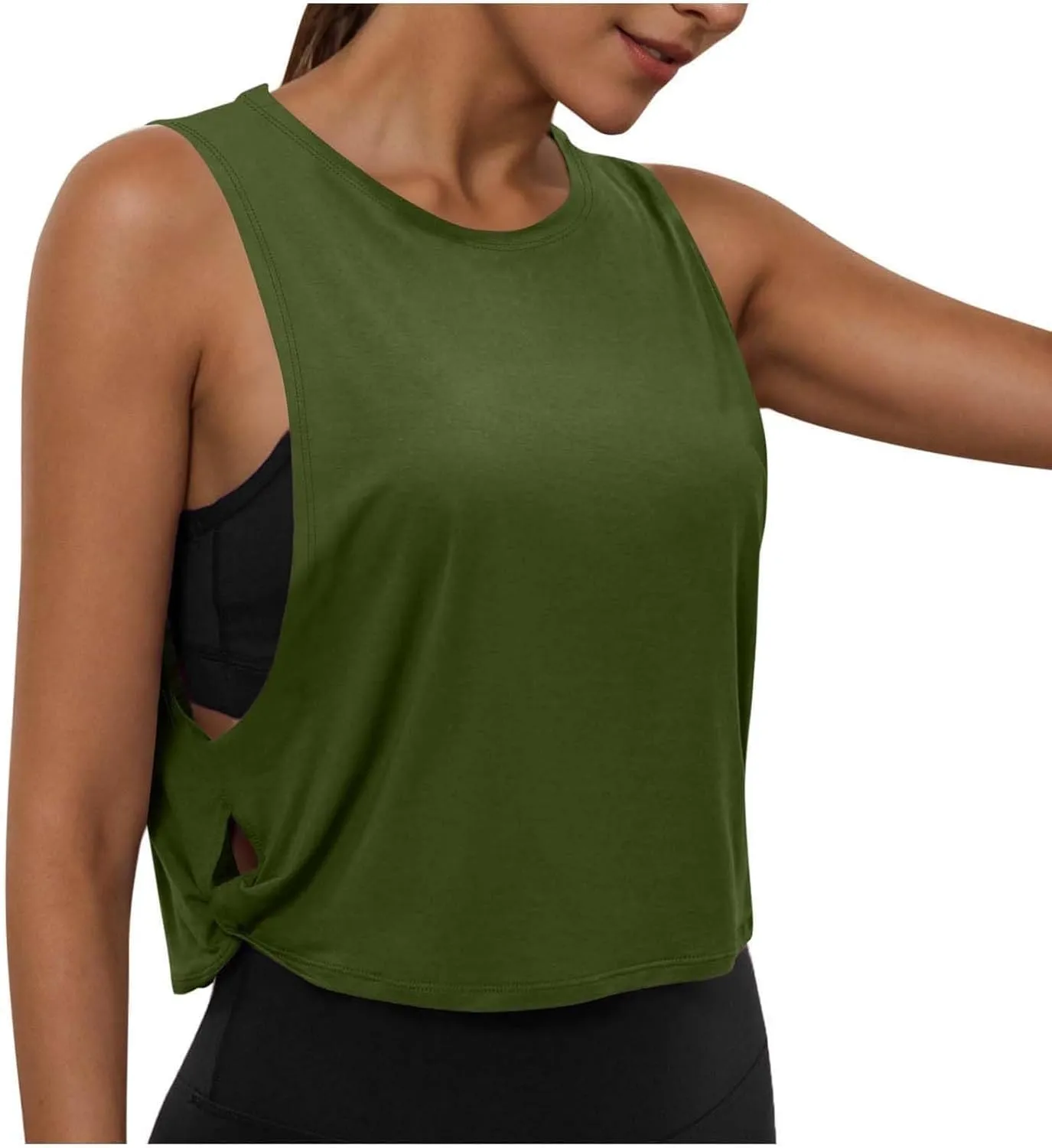 Quick-Dry Sport Tank Top for Women Sleeveless Casual Camis Trendy Loose Fit Beach Vacation Going Out Camisoles Top