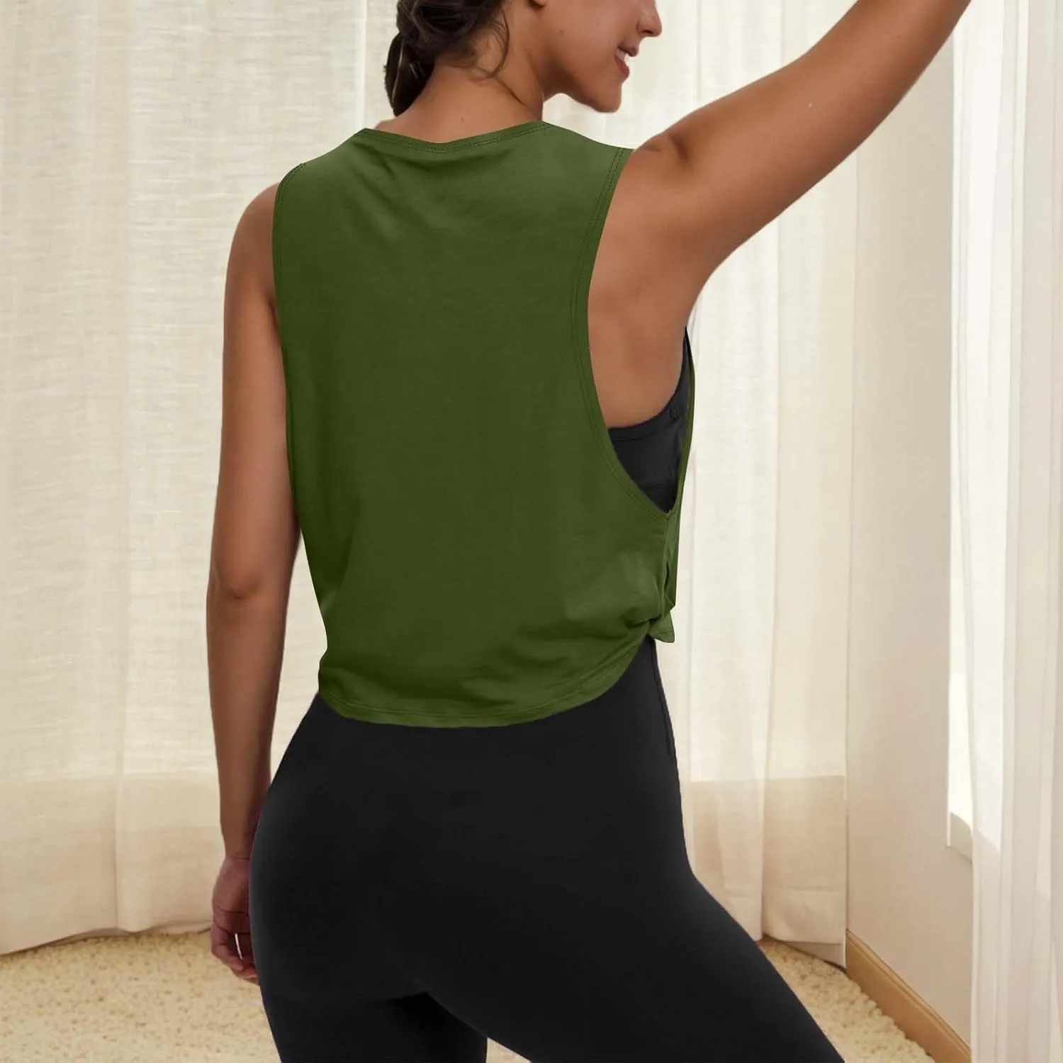Quick-Dry Sport Tank Top for Women Sleeveless Casual Camis Trendy Loose Fit Beach Vacation Going Out Camisoles Top