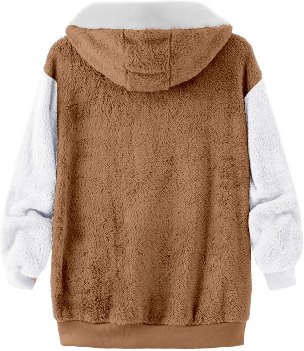 QWENTMTNTY Fuzzy Jackets for Women Zip Up Dressy Winter Coat Comfort Jackets Winter Jackets Plus Size Fleece Lined Jacket