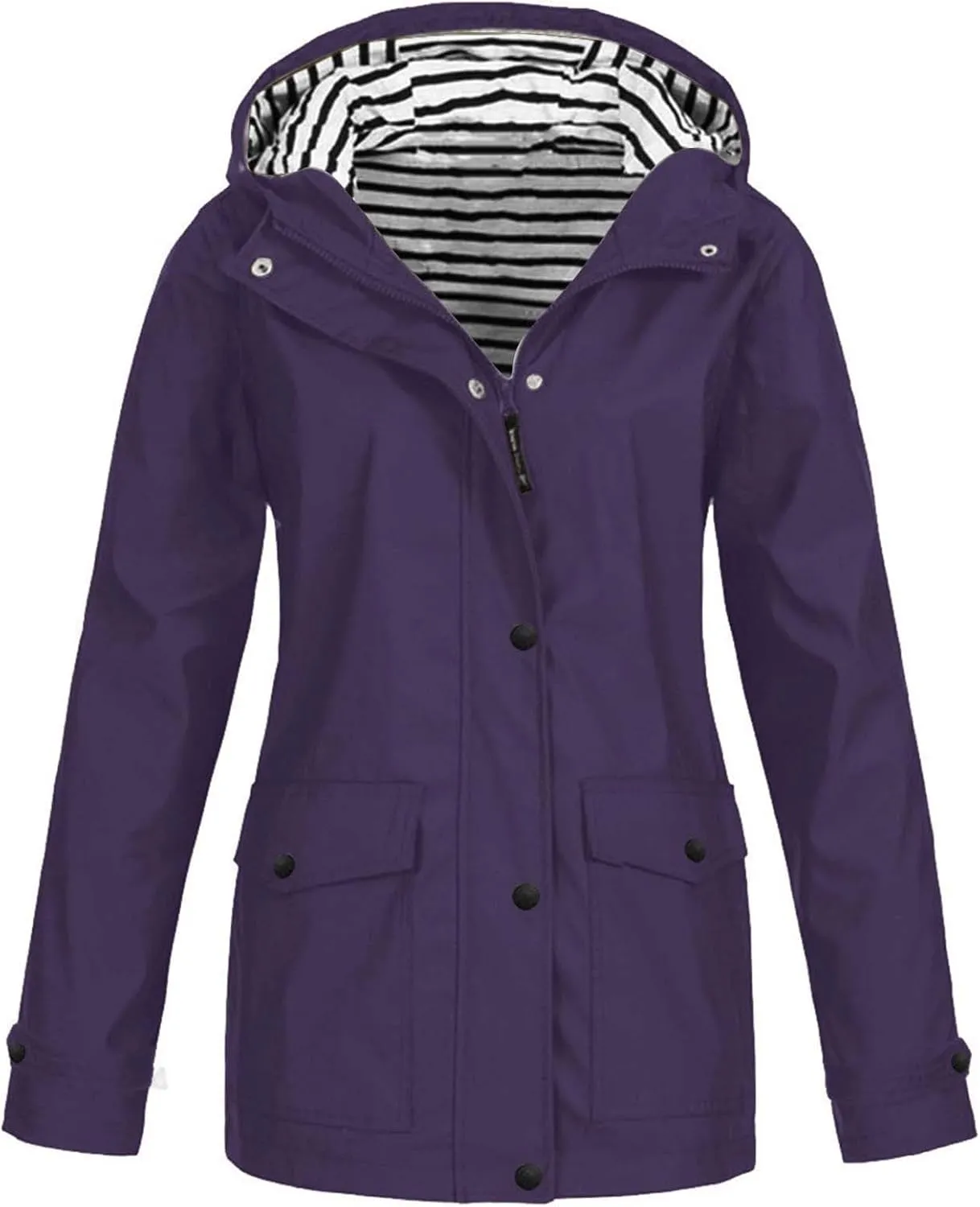 Rain Jackets for Women Hooded Raincoat Windproof Lightweight Lined Windbreaker Travel Jackets