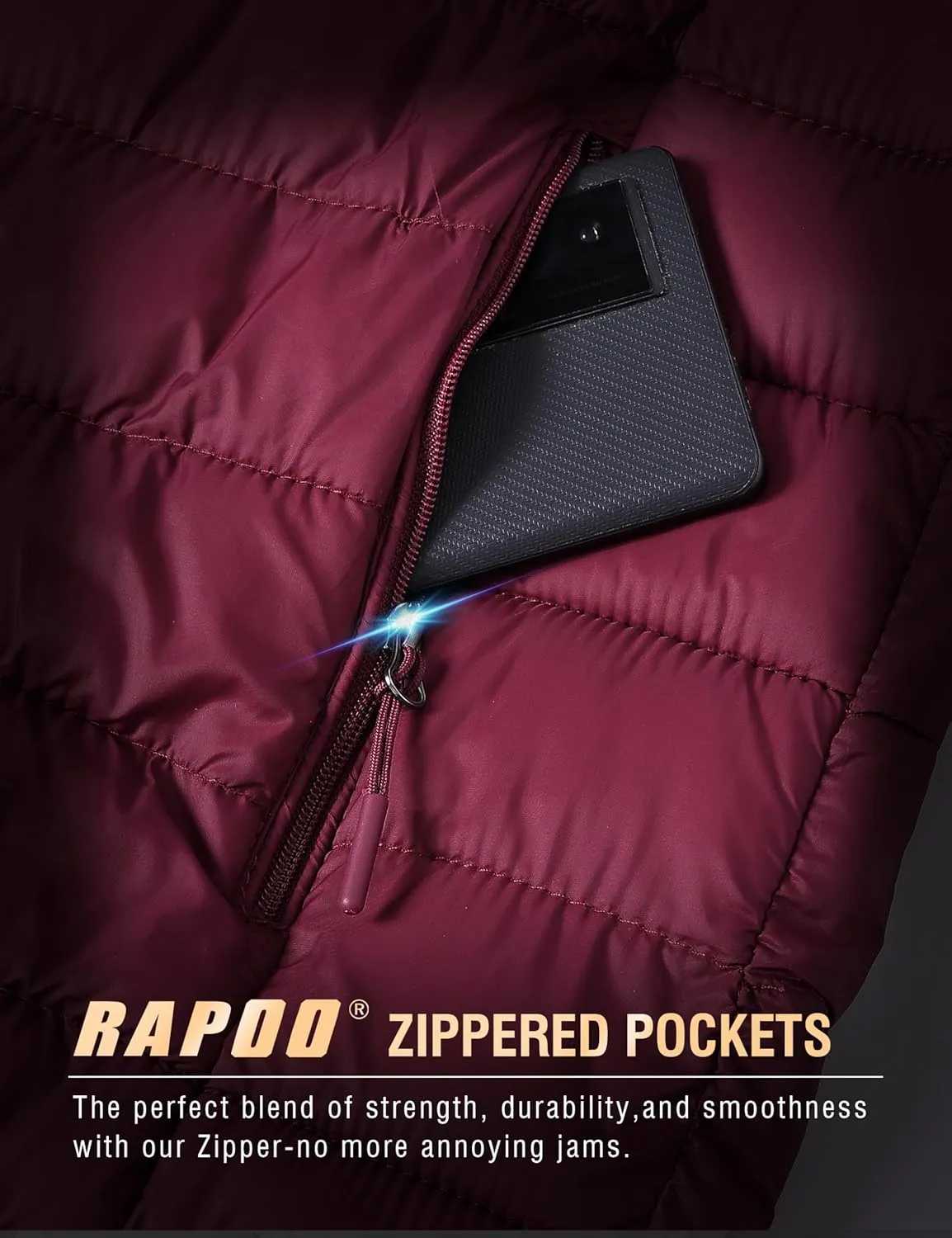 Rapoo Men's Puffer Jackets Lightweight Winter Jackets Coats Water Resistant Windproof Insulated