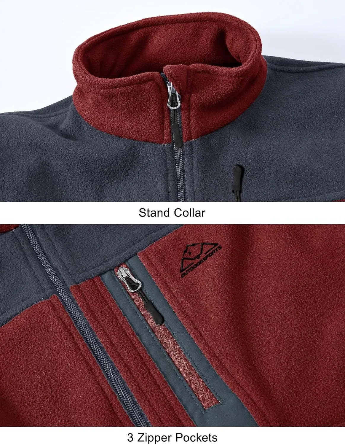 Rdruko Men's Fleece Jackets Full Zip Lightweight Outdoor Hiking Jackets Winter Coats
