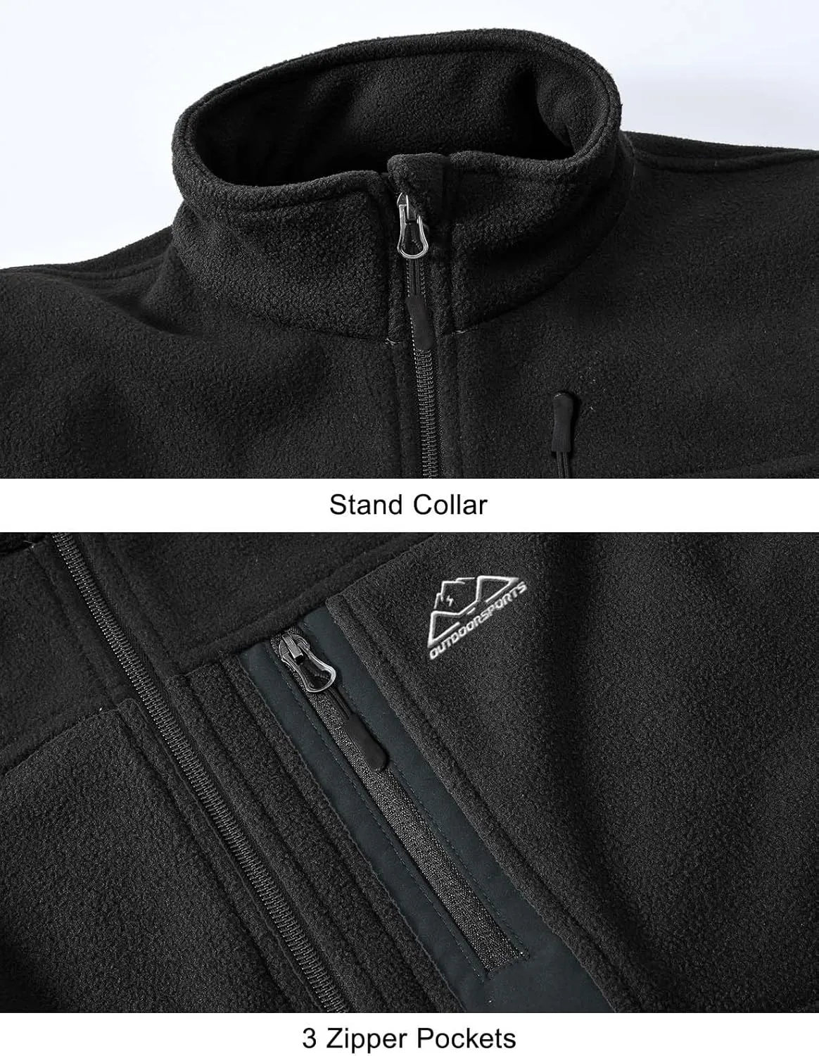 Rdruko Men's Fleece Jackets Full Zip Lightweight Outdoor Hiking Jackets Winter Coats