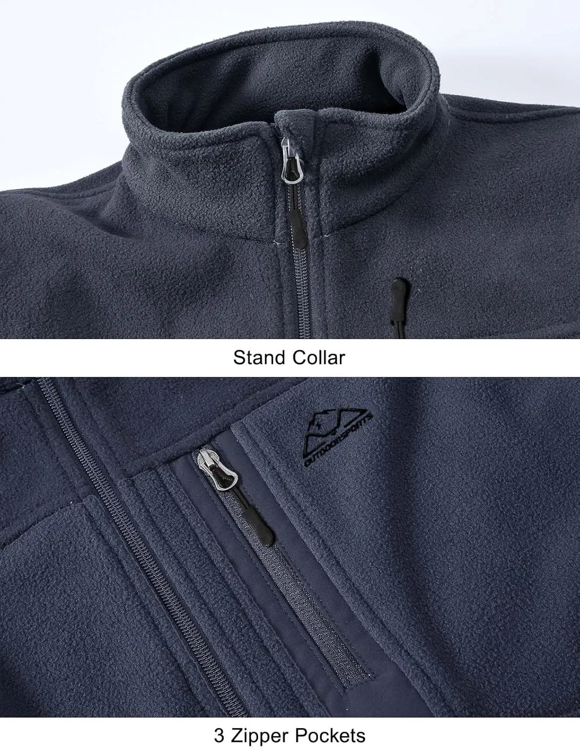 Rdruko Men's Fleece Jackets Full Zip Lightweight Outdoor Hiking Jackets Winter Coats