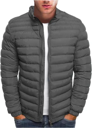 RTRDE Men's Winter Jackets Casual Windproof Down Jackets Zip Up Windbreaker Warm Padded Coats Jackets, M-2XL